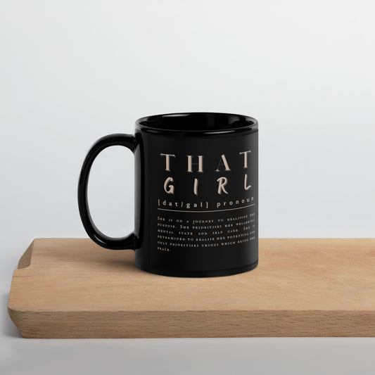 'That Girl' | Black Glossy Mug