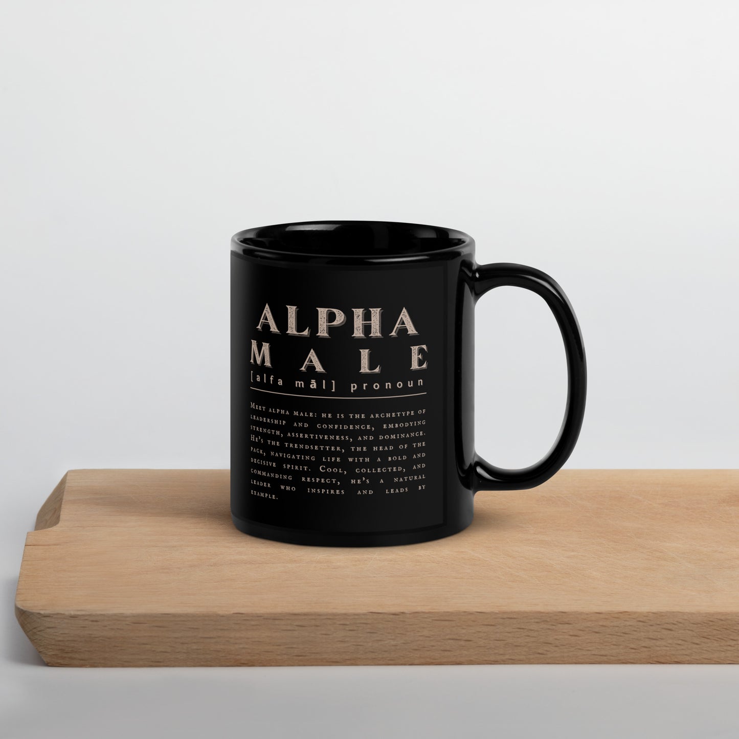 'Alpha Male' | Black Glossy Mug