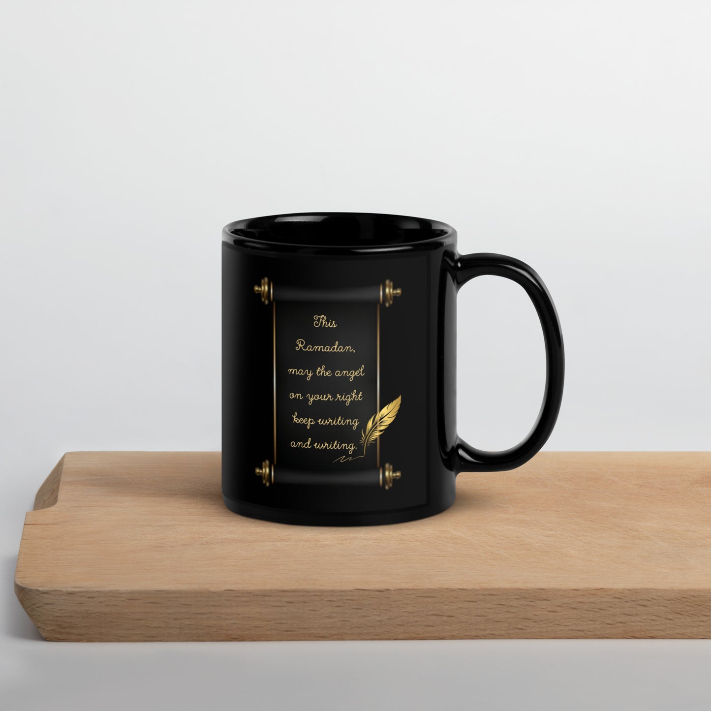 Ramadan Scroll | Ramadan Collection | Black Glossy Mug