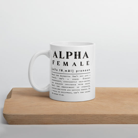 'Alpha Female' | White glossy mug
