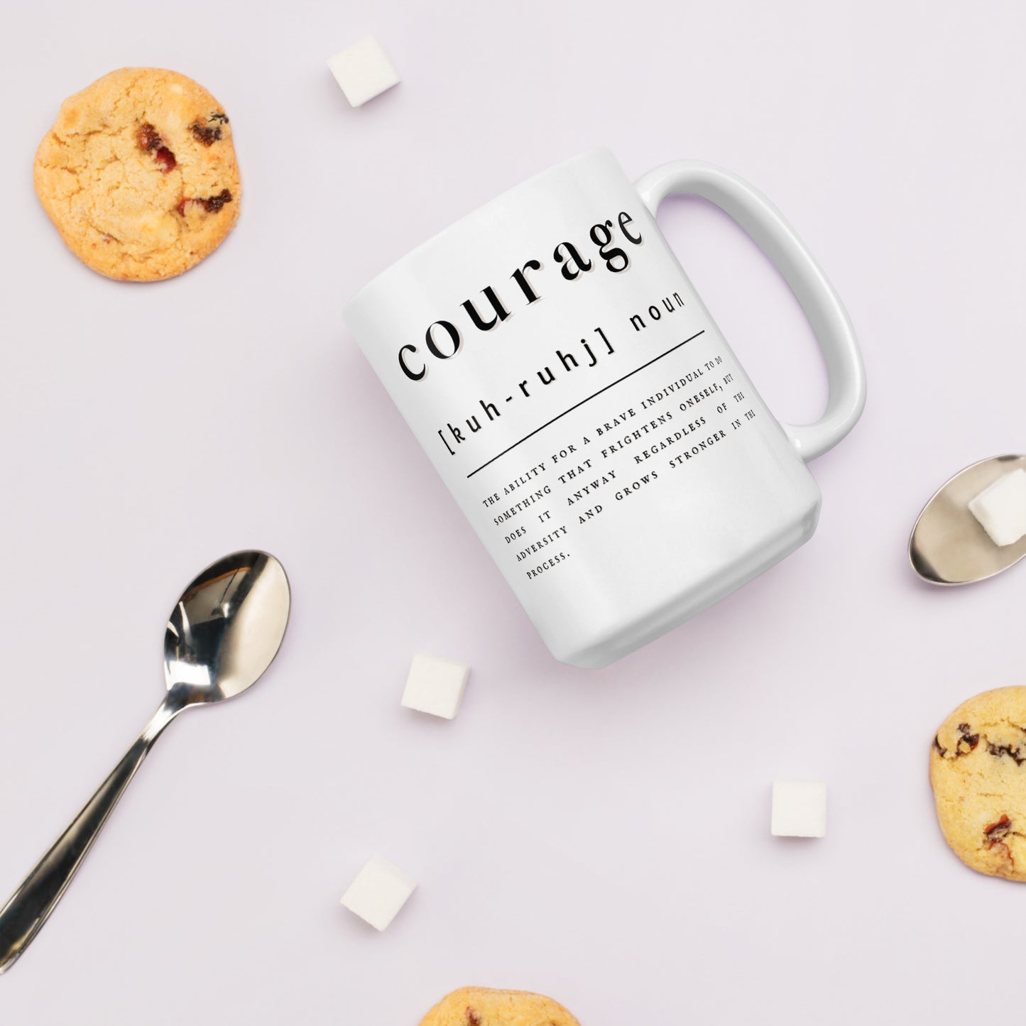 'Courage' | White glossy mug