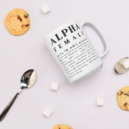 'Alpha Female' | White glossy mug