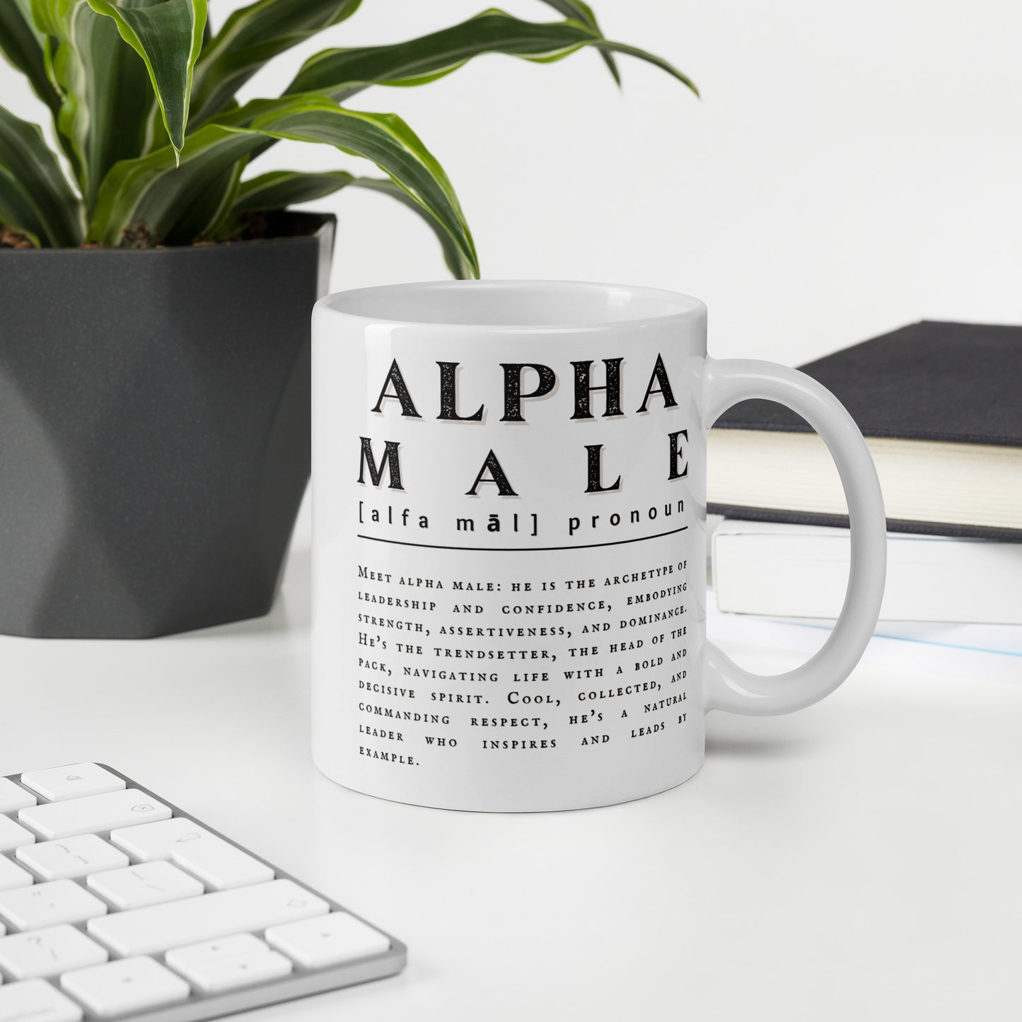 'Alpha Male' | White glossy mug