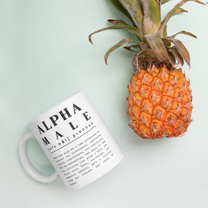 'Alpha Male' | White glossy mug