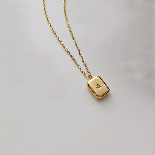 North Star Rectangle Pendant Necklace